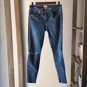 JCREW distressed toothpick skinnies